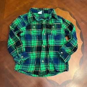 Green Plaid bottom down shirt